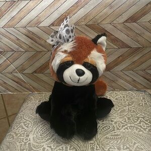 The Petting Zoo lady Raccoon black & brown with bow in‎ hair long lashes sweet